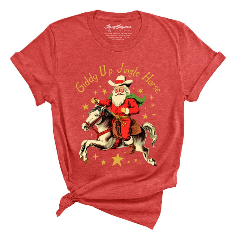 Giddy Up Jingle Horse - Heather Red - Full Front