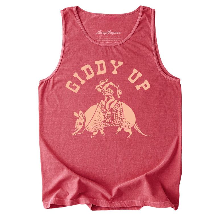Giddy Up Comfort Colors Graphic Tank Top - Crimson