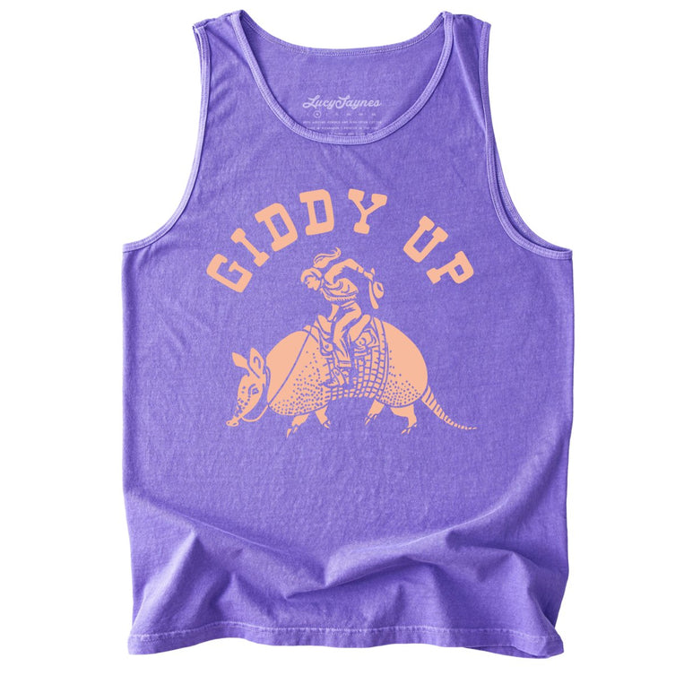 Giddy Up Comfort Colors Graphic Tank Top - Violet
