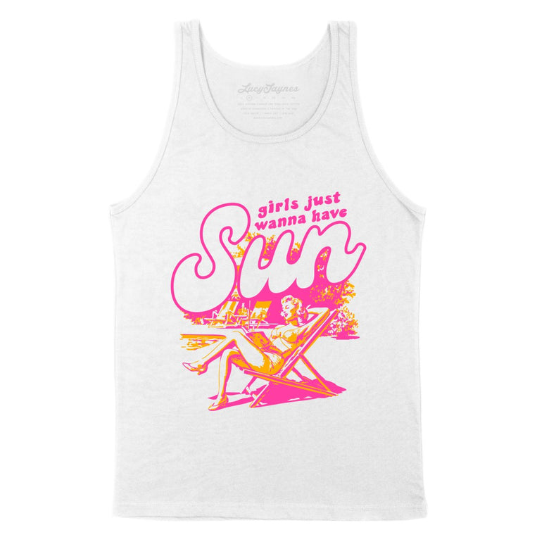 Girls Just Wanna Have Sun - White - Unisex Tank Top