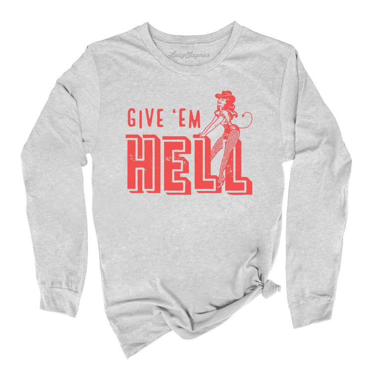 Give 'em Hell - Athletic Heather - Full Front