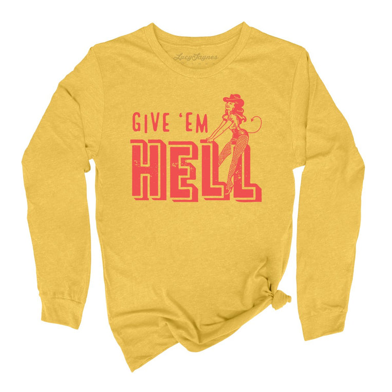 Give 'em Hell - Heather Yellow Gold - Full Front