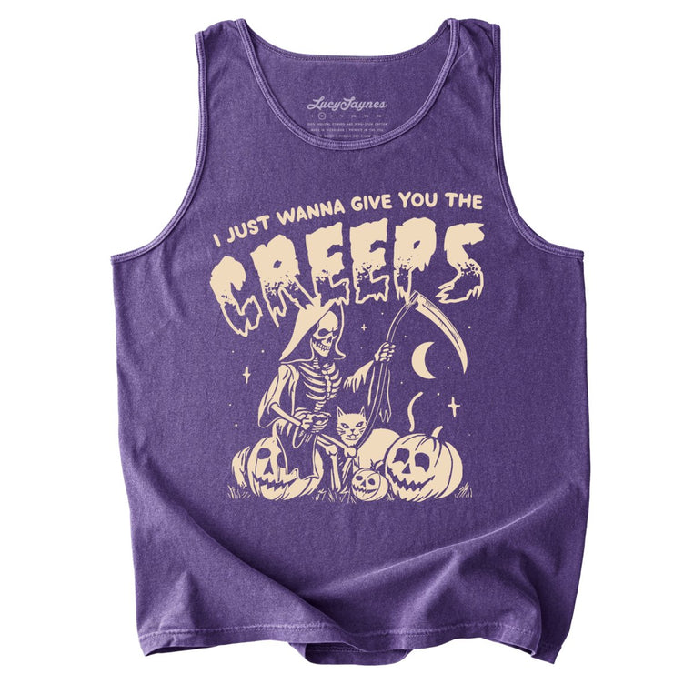 Give You The Creeps Comfort Colors Graphic Tank Top - Grape