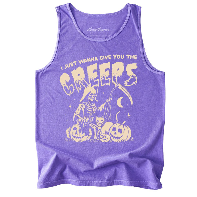 Give You The Creeps Comfort Colors Graphic Tank Top - Violet