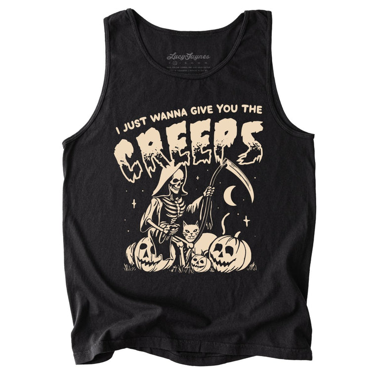 Give You The Creeps Comfort Colors Graphic Tank Top - Black