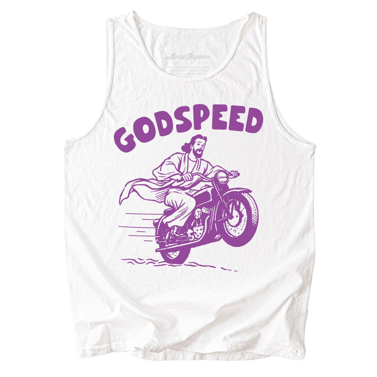 Godspeed Comfort Colors Graphic Tank Top - White
