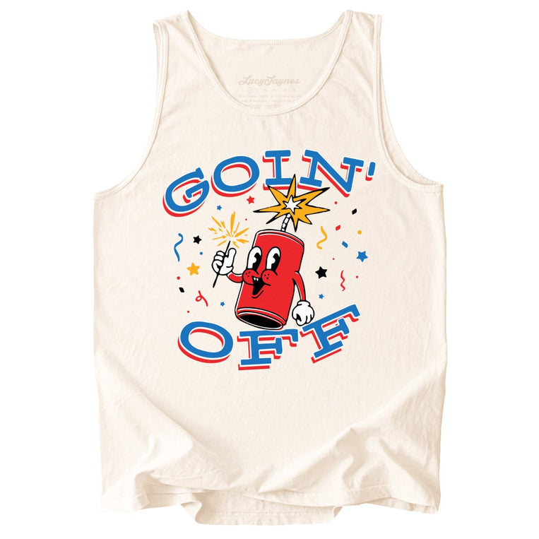 Goin' Off Comfort Colors Graphic Tank Top - Ivory