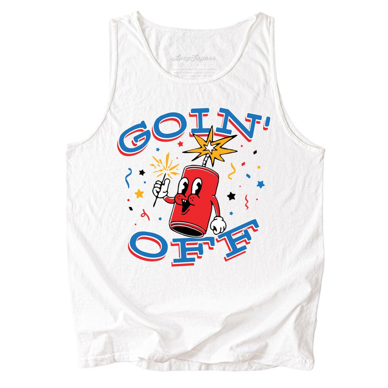 Goin' Off Comfort Colors Graphic Tank Top - White