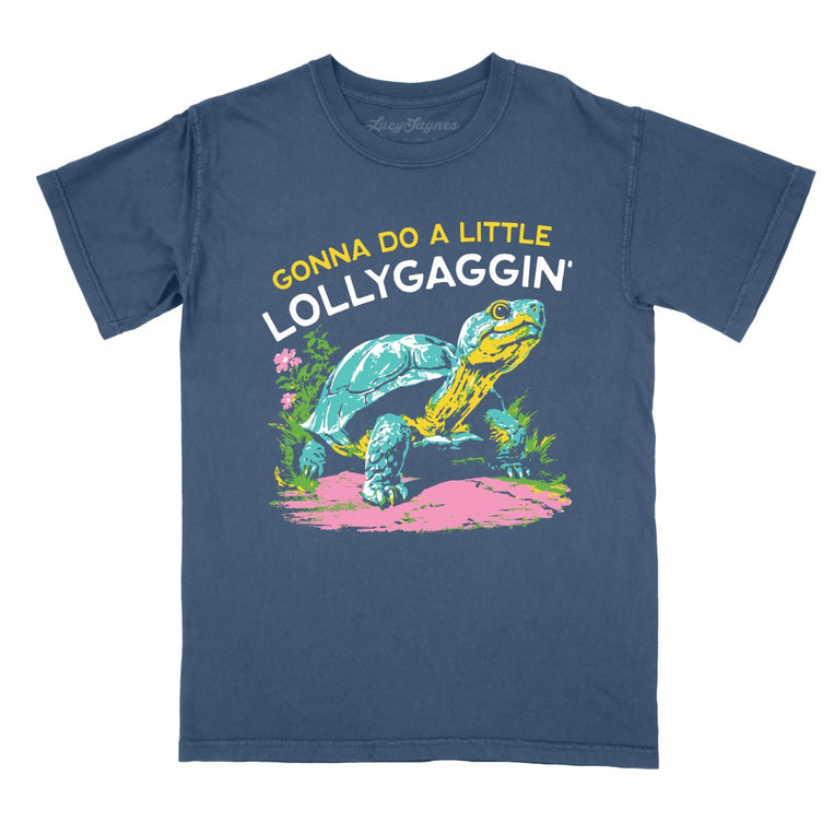 Gonna Do A Little Lollygaggin' Comfort Colors Graphic Tee - Denim