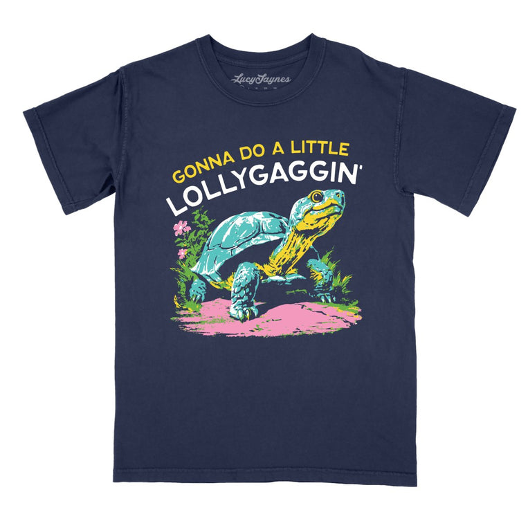 Gonna Do A Little Lollygaggin' Comfort Colors Graphic Tee - True Navy