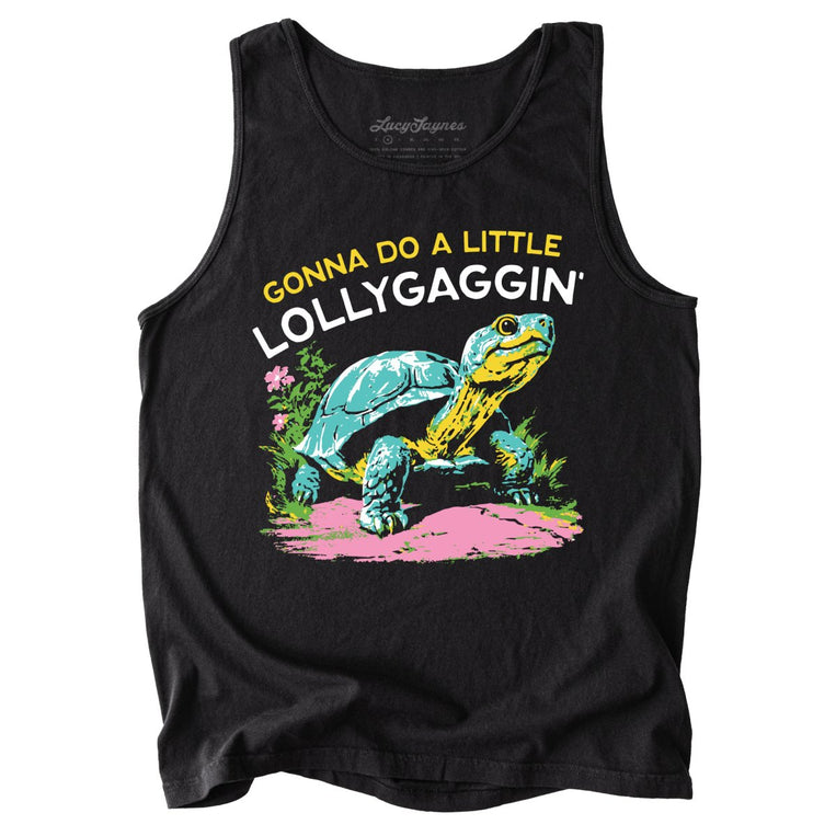 Gonna Do A Little Lollygaggin' Comfort Colors Graphic Tank Top - Black