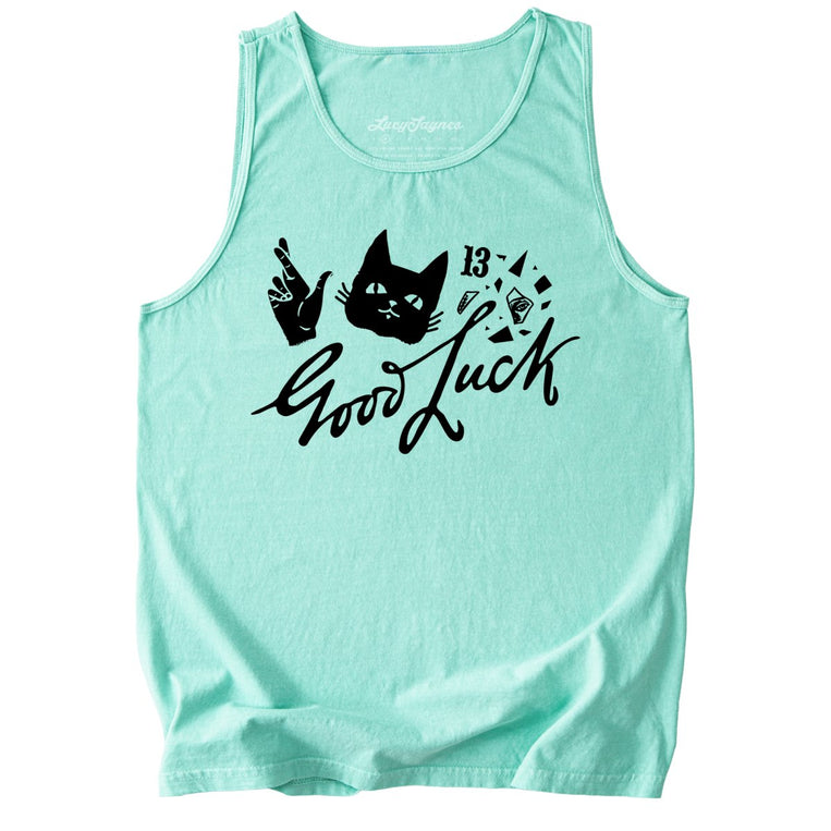 Good Luck Comfort Colors Graphic Tank Top - Island Reef