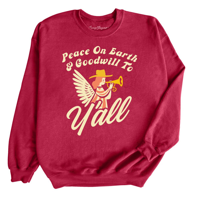 Goodwill To Y'all - Cardinal Red - Full Front