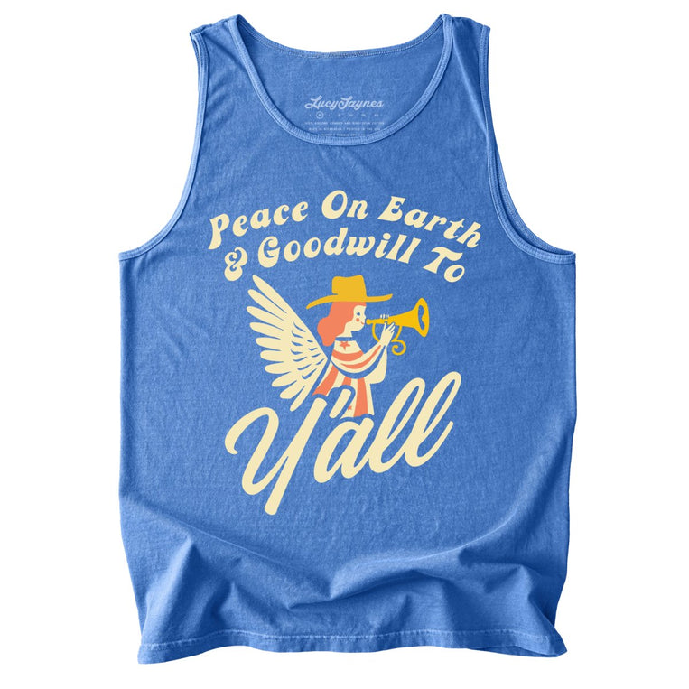 Goodwill To Y'all Comfort Colors Graphic Tank Top - Flo Blue