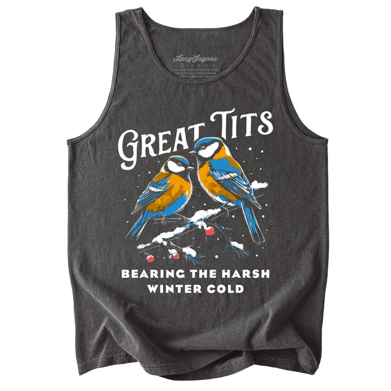 Great Tits Winter Cold Comfort Colors Graphic Tank Top