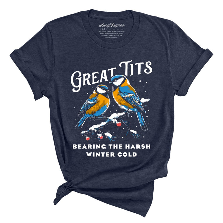 Great Tits Winter Cold - Heather Midnight Navy - Full Front