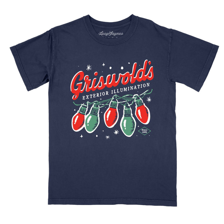Griswold's Exterior Illumination Comfort Colors Graphic Tee - True Navy