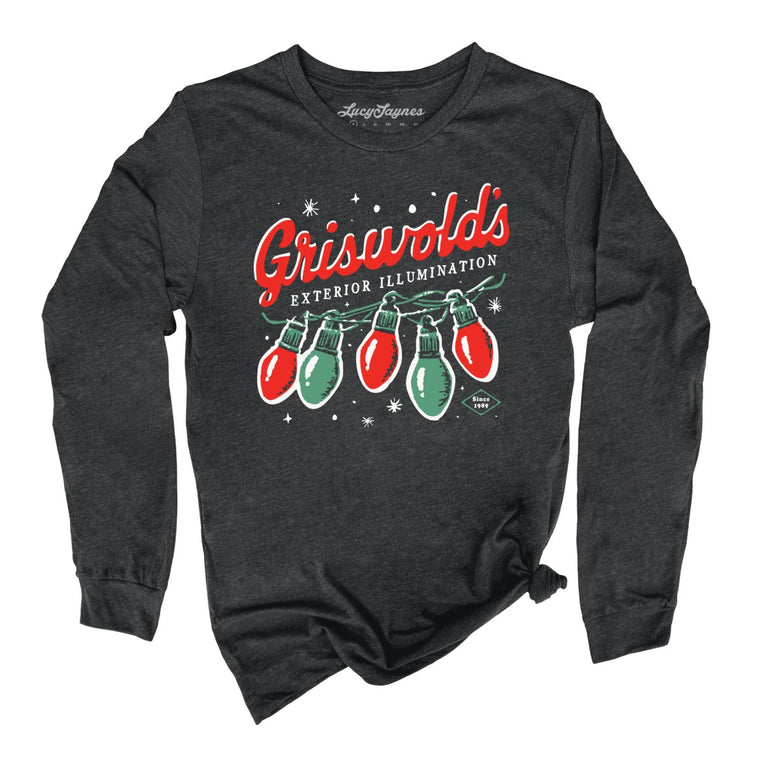 Griswold's Exterior Illumination - Dark Grey Heather - Unisex Long Sleeve T-Shirt