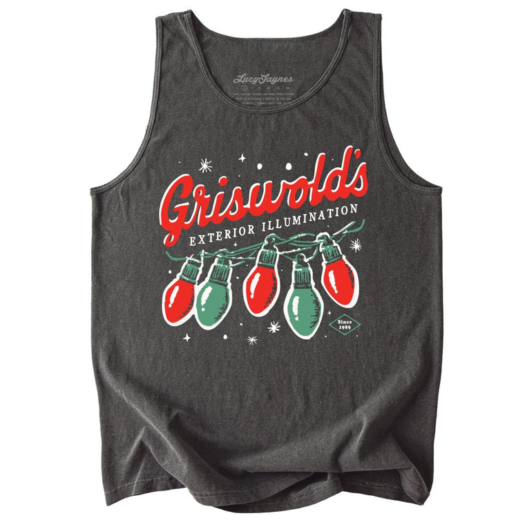 Griswold's Exterior Illumination Comfort Colors Graphic Tank Top - Pepper