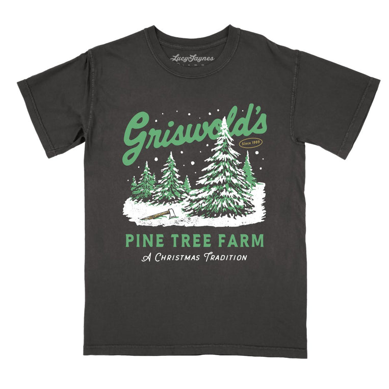 Griswold's Pine Tree Farm - Pepper - Comfort Colors Tee