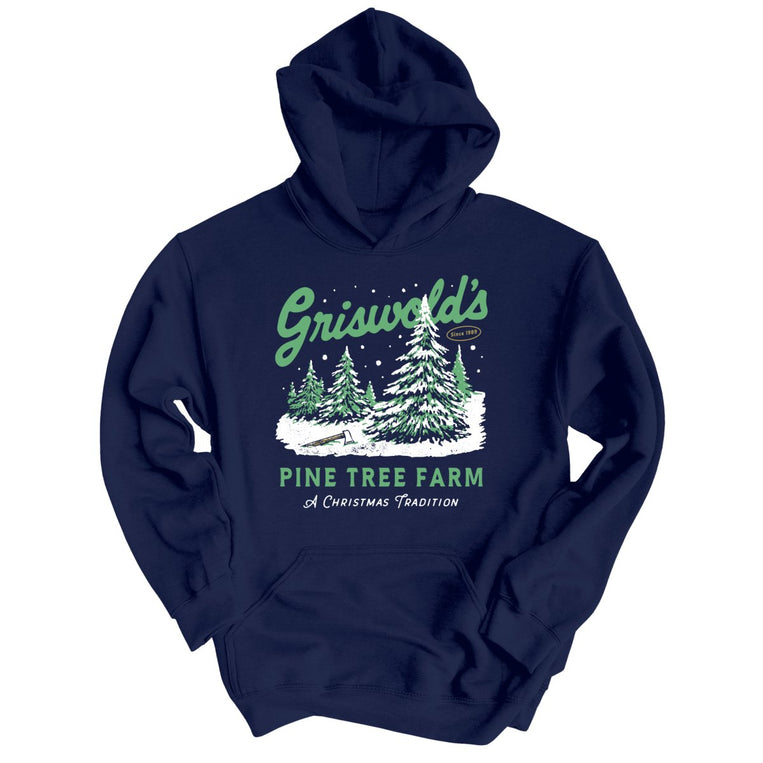 Griswold's Pine Tree Farm - Navy - Unisex Hoodie