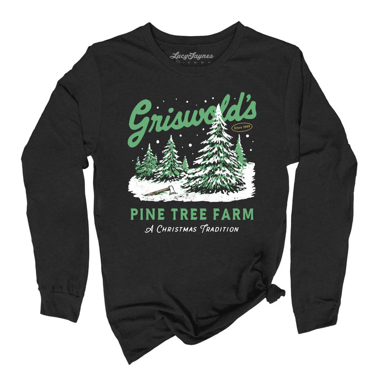 Griswold's Pine Tree Farm - Black - Unisex Long Sleeve T-Shirt