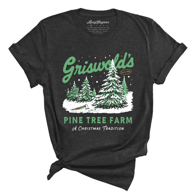 Griswold's Pine Tree Farm - Dark Grey Heather - Unisex T-Shirt