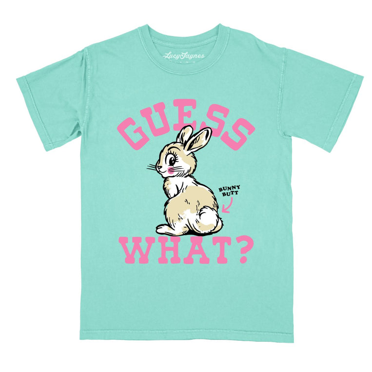 Guess What Bunny Butt Comfort Colors Graphic Tee - Chalky Mint