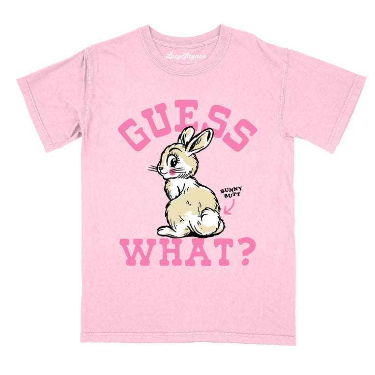 Guess What Bunny Butt Comfort Colors Graphic Tee - Blossom
