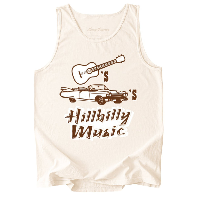 Guitars Cadillacs Hillbilly Music Comfort Colors Graphic Tank Top - Ivory