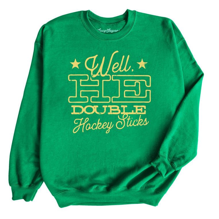 H E Double Hockey Sticks - Irish Green - Full Front