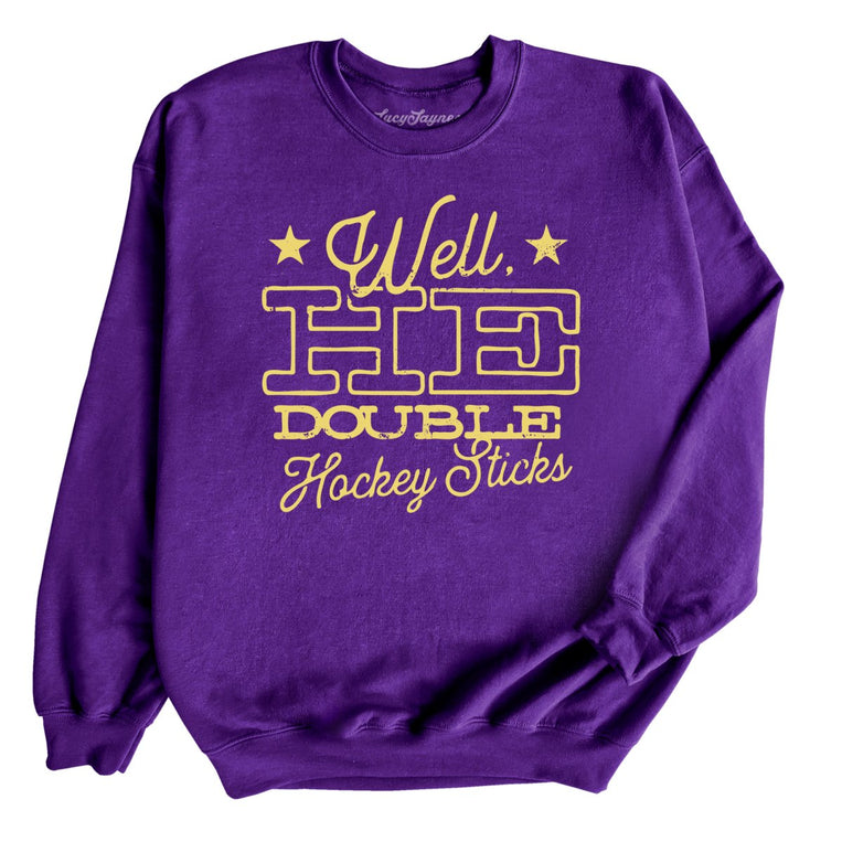 H E Double Hockey Sticks - Purple - Full Front