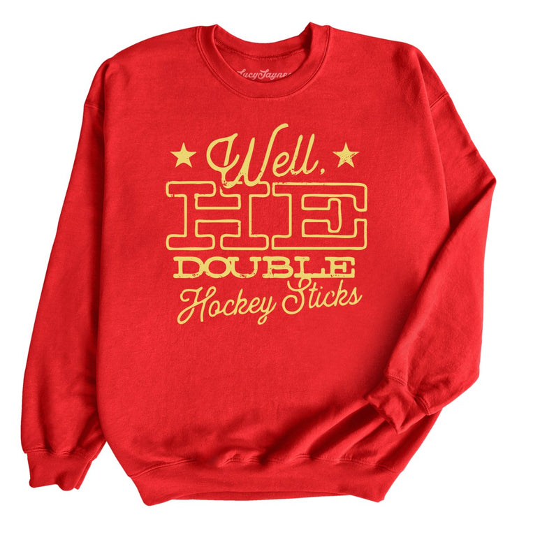 H E Double Hockey Sticks - Red - Full Front