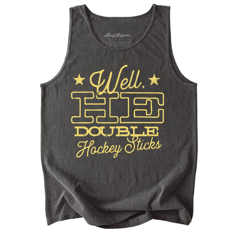 H E Double Hockey Sticks Comfort Colors Graphic Tank Top