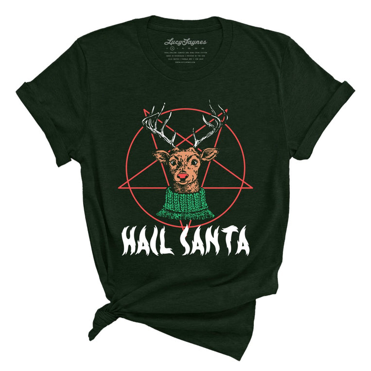 Hail Santa - Heather Emerald - Full Front
