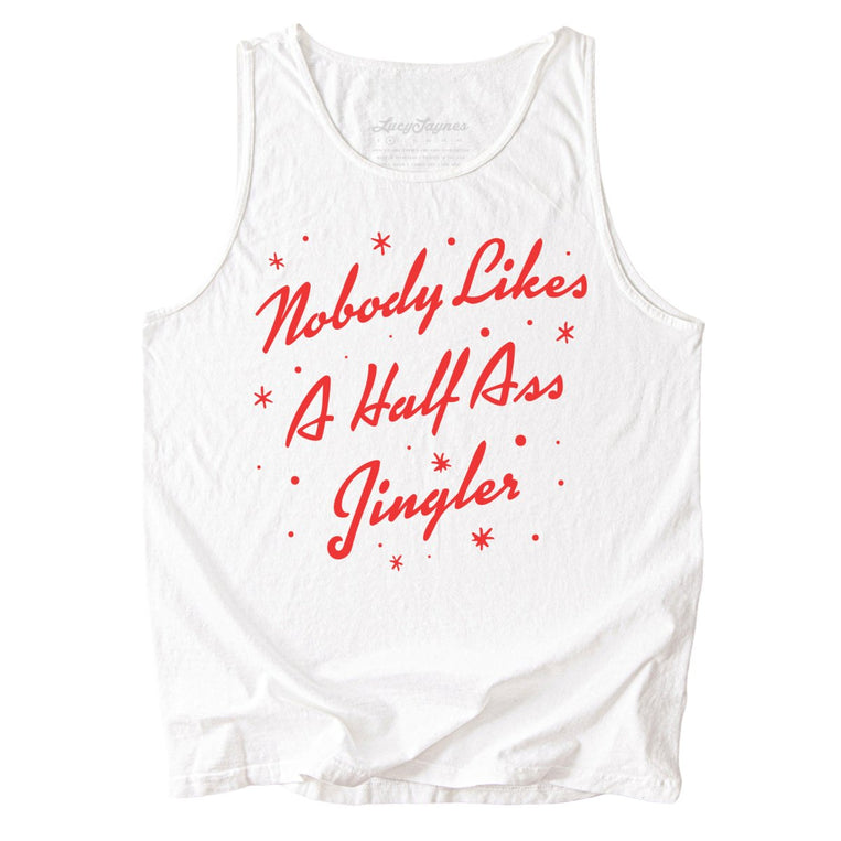 Half Ass Jingler Comfort Colors Graphic Tank Top - White