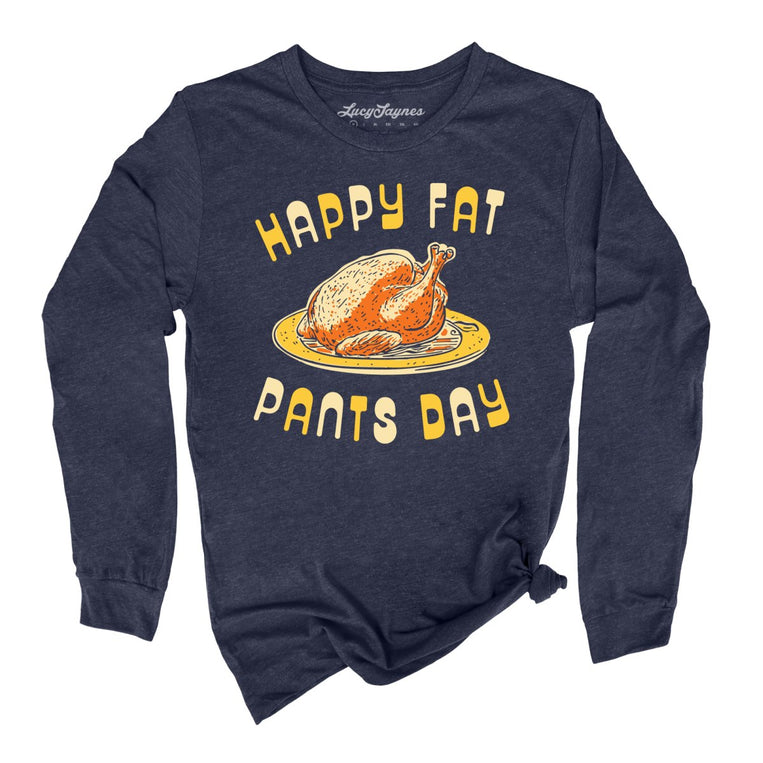 Happy Fat Pants Day - Heather Navy - Full Front