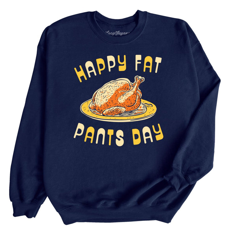 Happy Fat Pants Day - Navy - Full Front