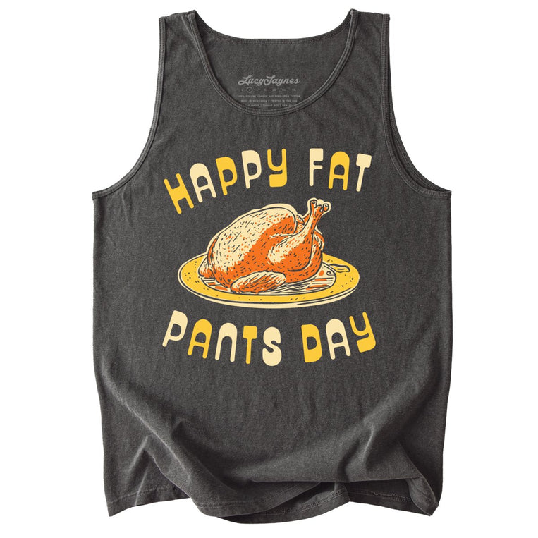 Happy Fat Pants Day Comfort Colors Graphic Tank Top - Pepper