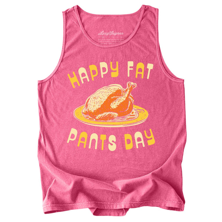 Happy Fat Pants Day Comfort Colors Graphic Tank Top - Crunchberry