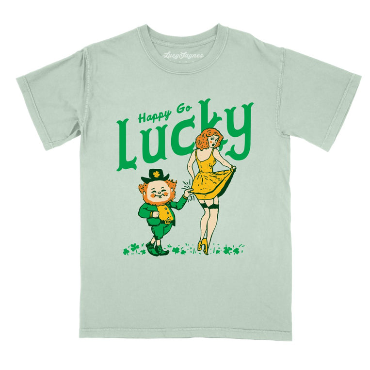 Happy Go Lucky - Bay - Comfort Colors Tee