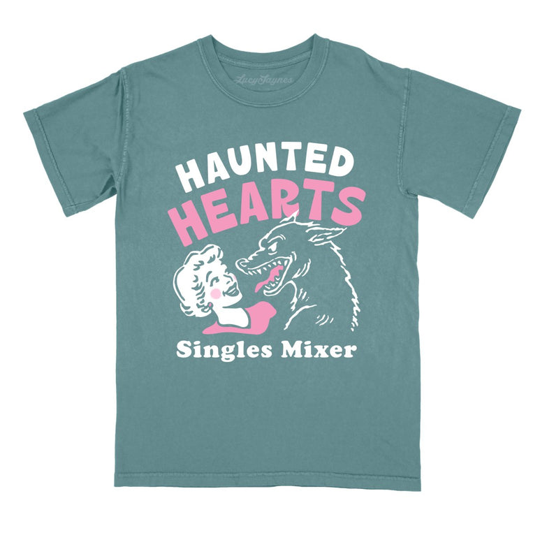 Haunted Hearts Singles Mixer - Blue Spruce - Comfort Colors Tee