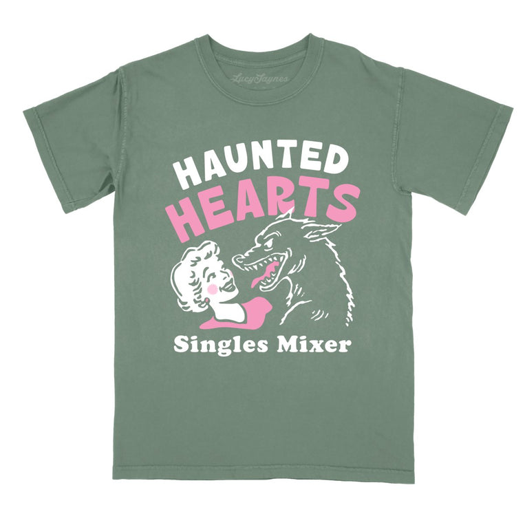 Haunted Hearts Singles Mixer - Moss - Comfort Colors Tee