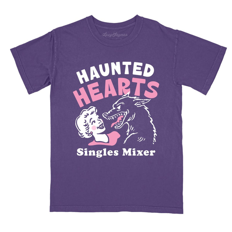 Haunted Hearts Singles Mixer - Grape - Comfort Colors Tee
