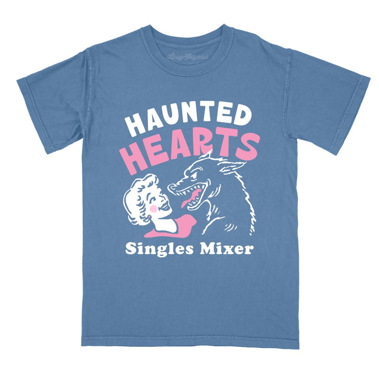 Haunted Hearts Singles Mixer - Blue Jean - Comfort Colors Tee