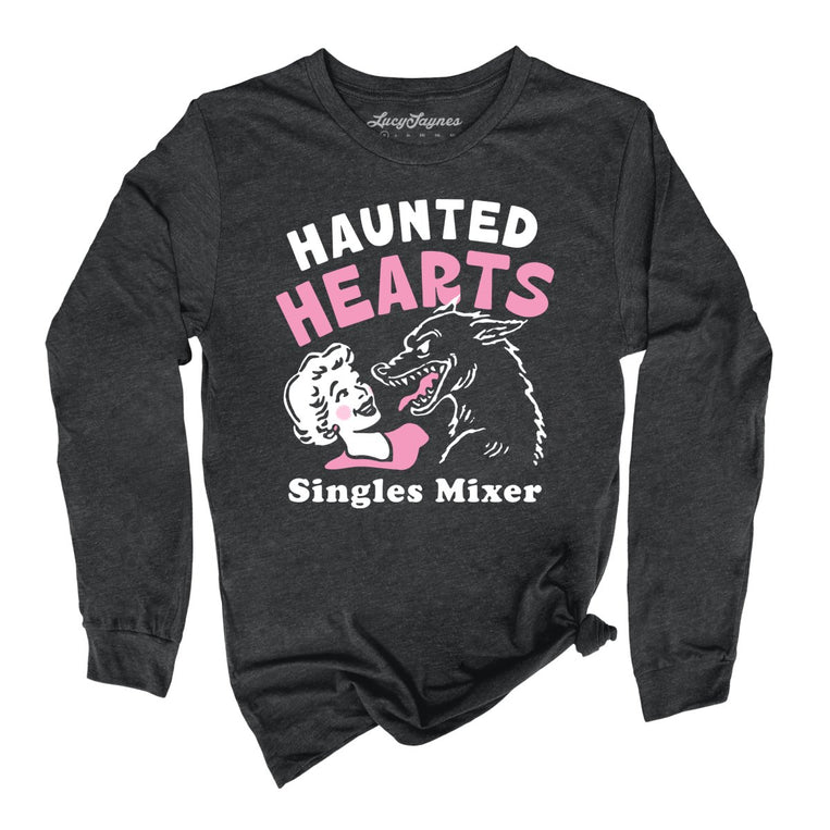 Haunted Hearts Singles Mixer - Dark Grey Heather - Unisex Long Sleeve T-Shirt