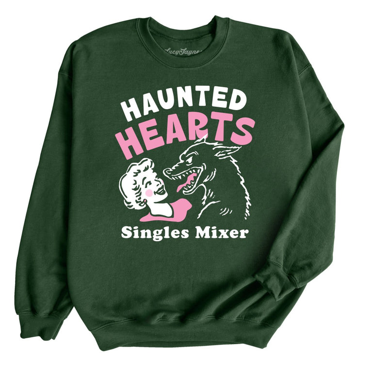 Haunted Hearts Singles Mixer - Forest Green - Unisex Sweatshirt