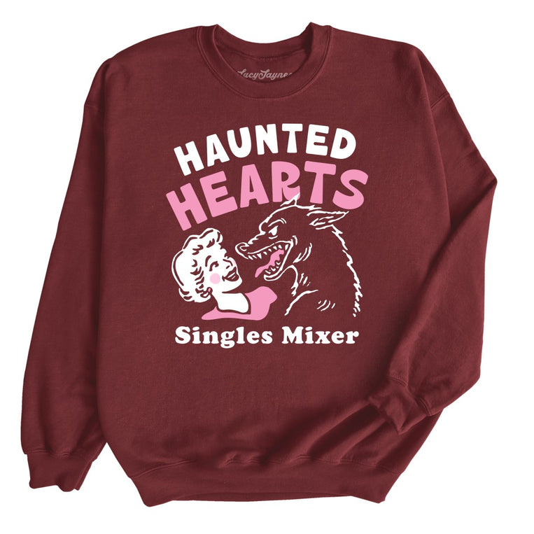 Haunted Hearts Singles Mixer - Maroon - Unisex Sweatshirt
