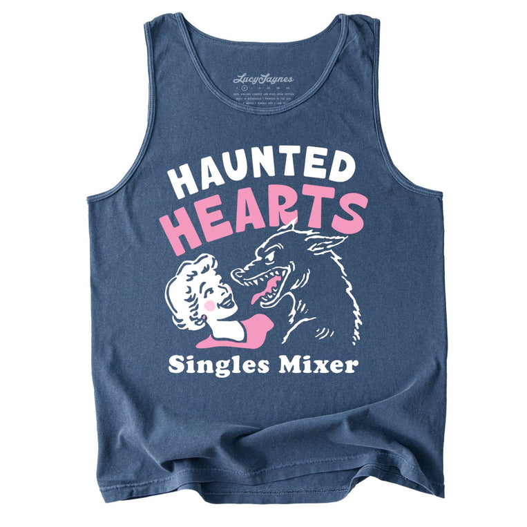 Haunted Hearts Singles Mixer - Denim - Tank Top