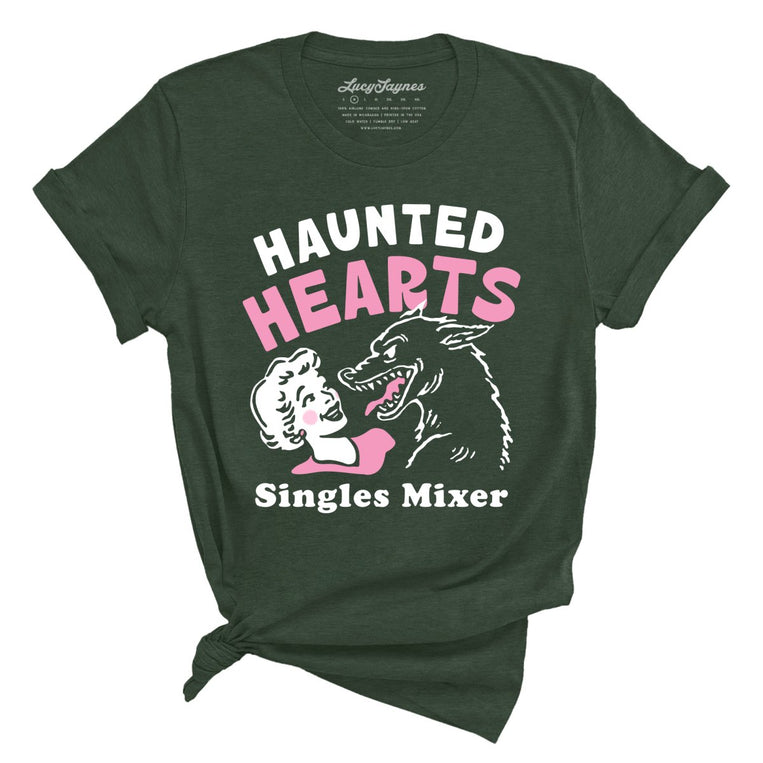 Haunted Hearts Singles Mixer - Heather Forest - Unisex T-Shirt